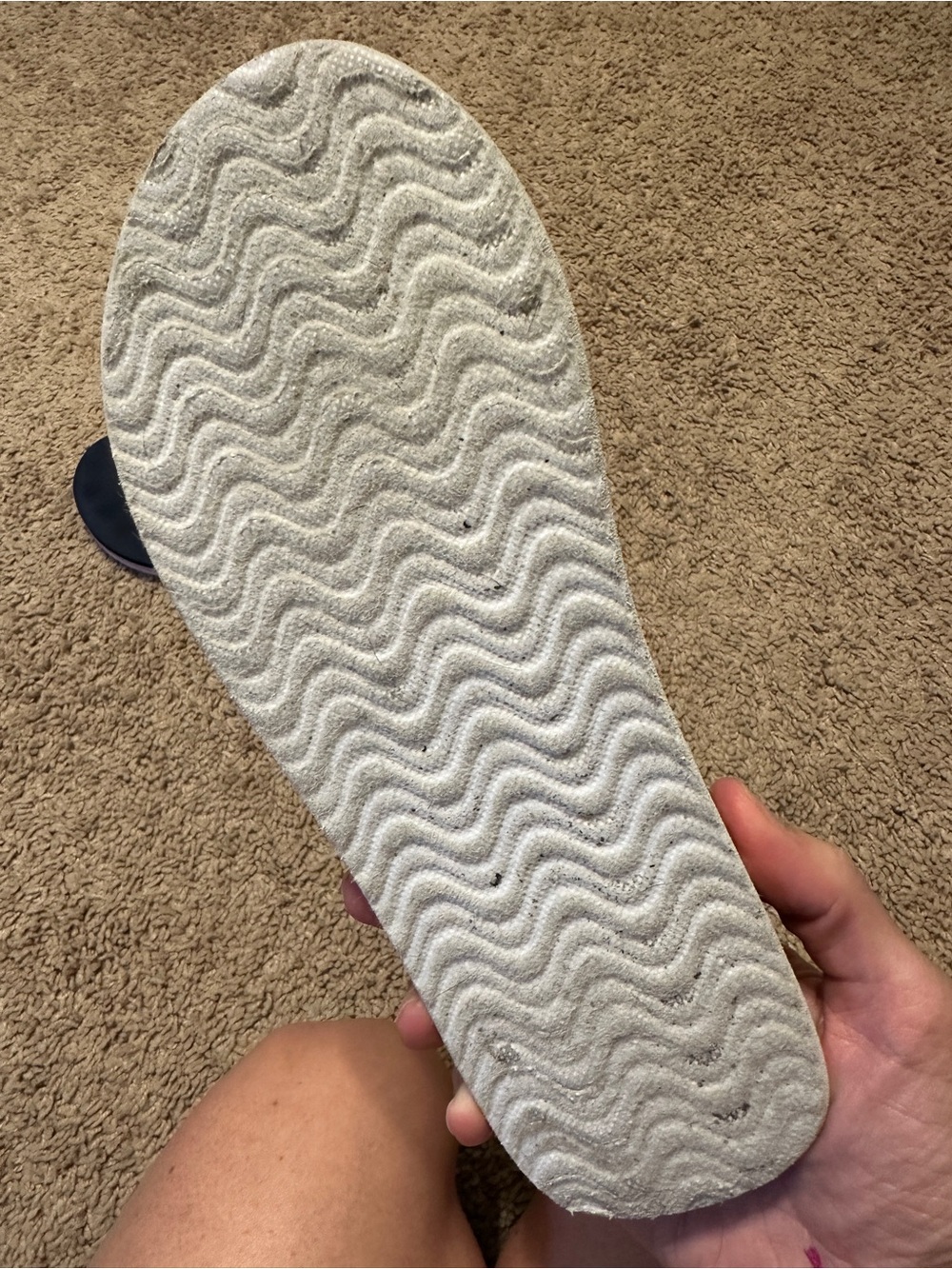 Nautica Navy Flip Flops with Pink and White Striped Webbing - Picture 4 of 4